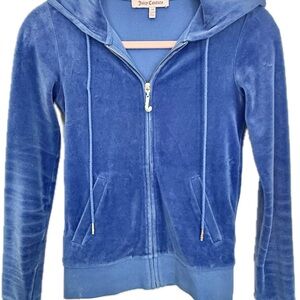 Juicy Couture Royal Blue Sweatshirt Hoodie with Gold Decorations